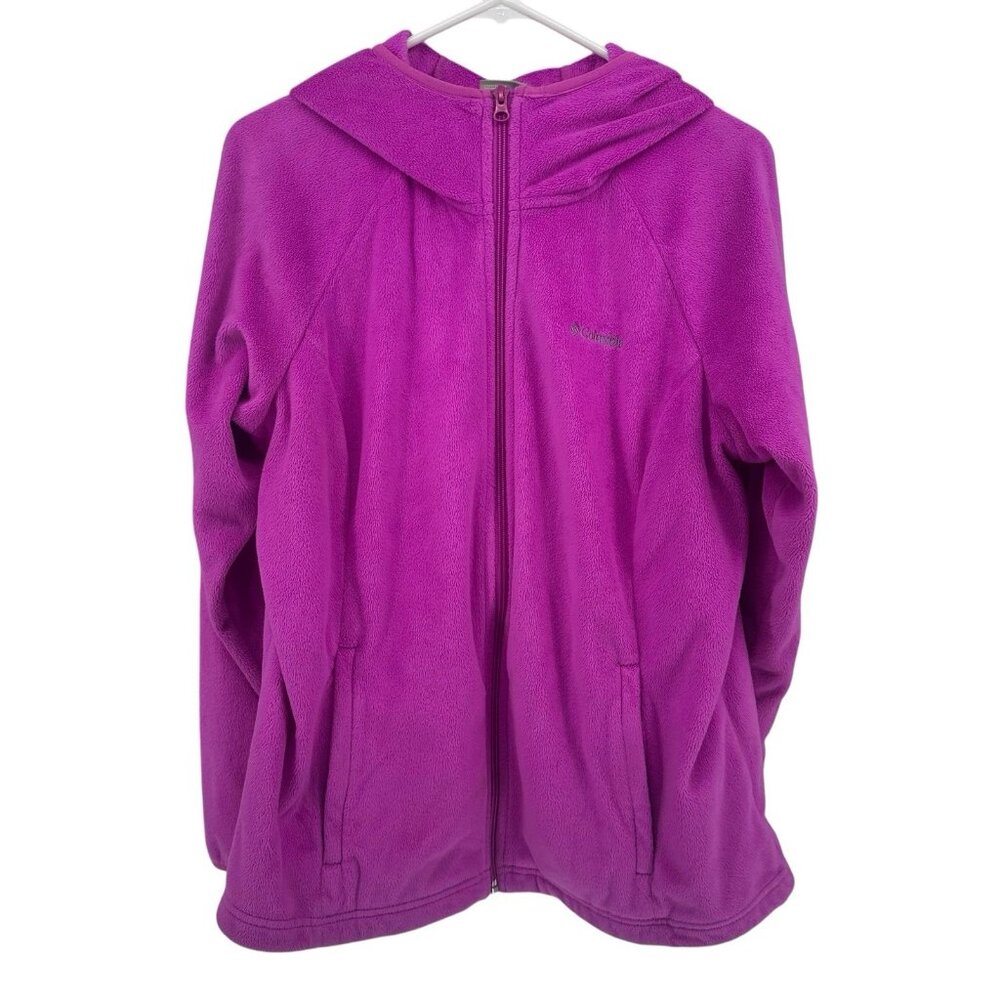 Columbia Jacket Womens Size‎ XL Pink Fleece Logo Full-Zip - Picture 2 of 16
